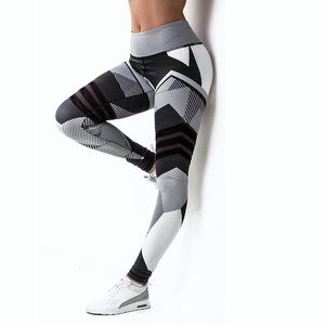 Black and white yoga leggings lift hip high waist leggings women classic S M L X